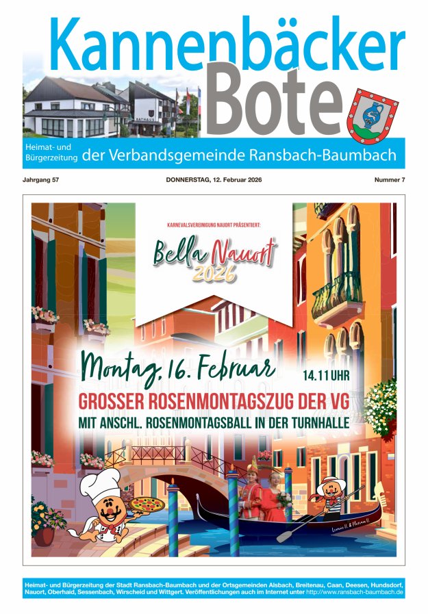 Kannenbäcker-Bote der Verbandsgemeinde Ransbach-Baumbach Titelblatt 07/2026