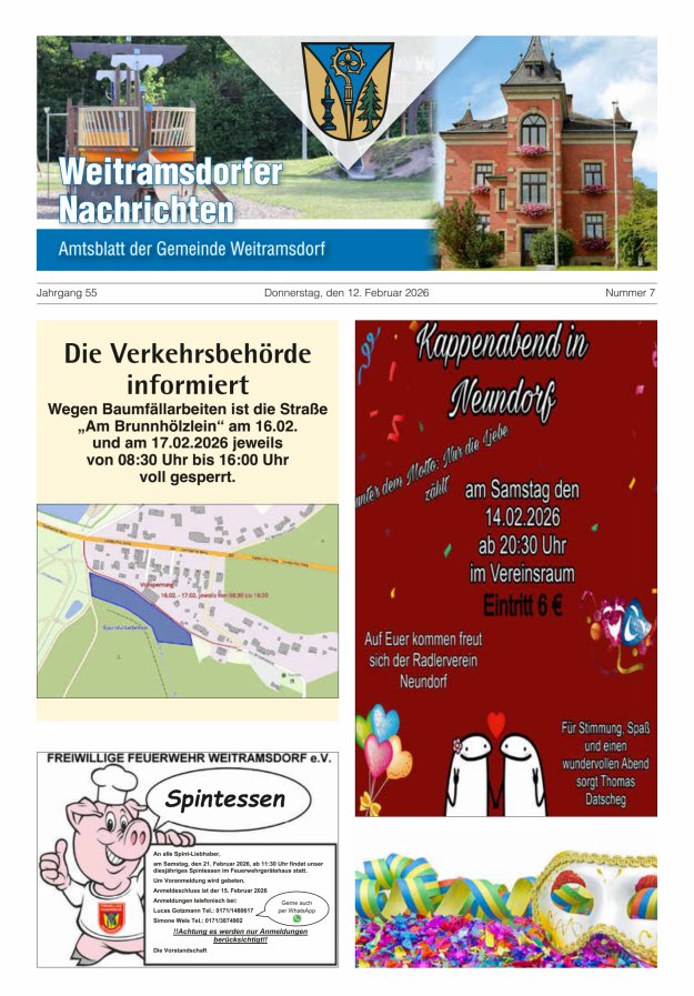 Weitramsdorfer Nachrichten Titelblatt 07/2026