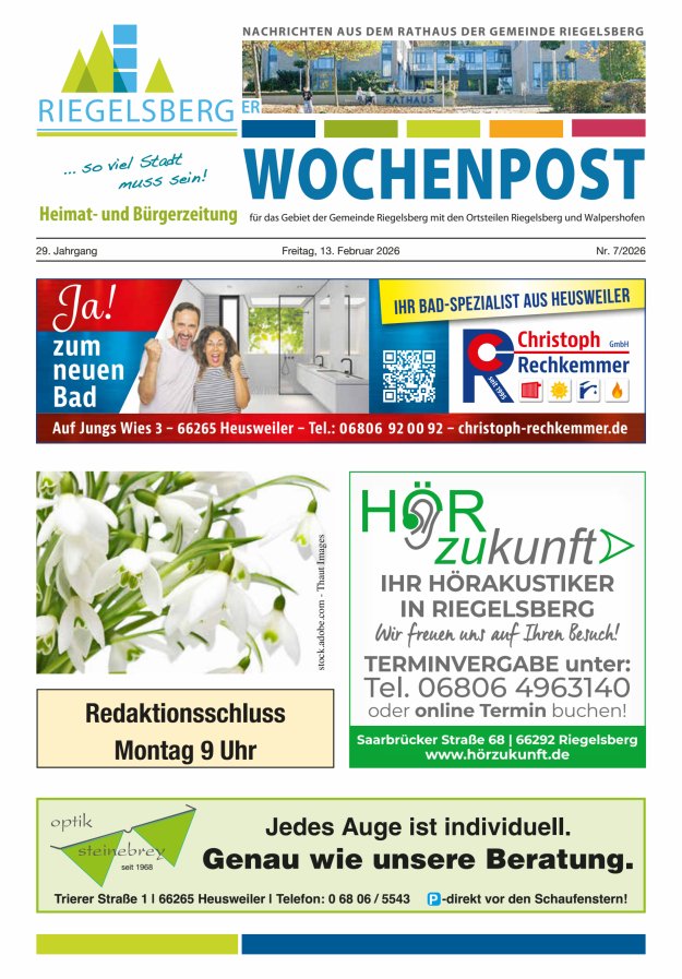 Riegelsberger Wochenpost Titelblatt 07/2026