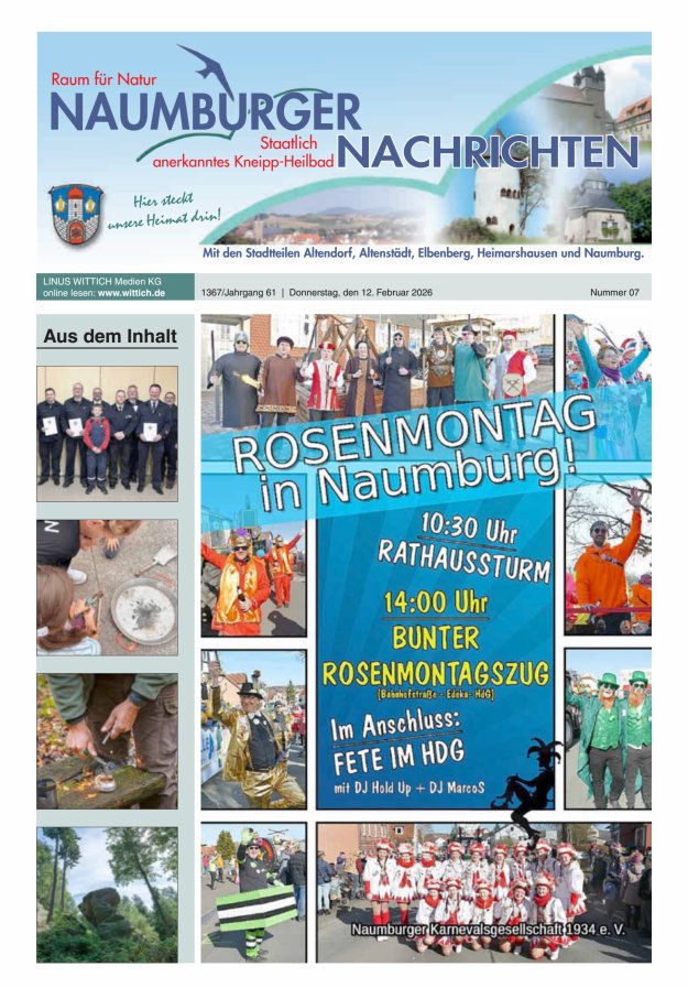 Naumburger Nachrichten Titelblatt 07/2026