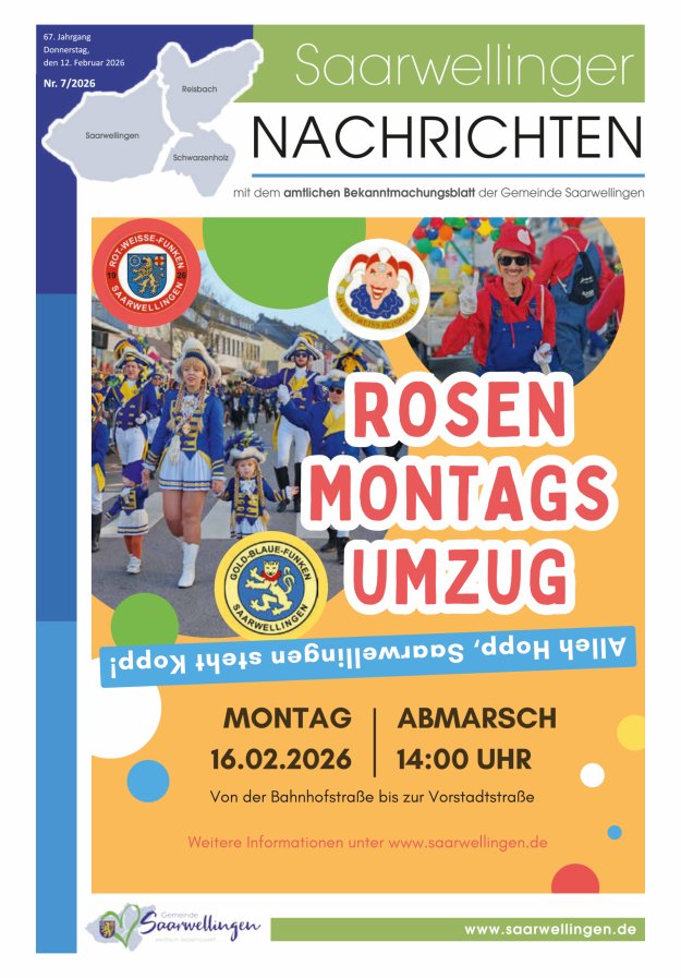 Saarwellinger Nachrichten Titelblatt 07/2026