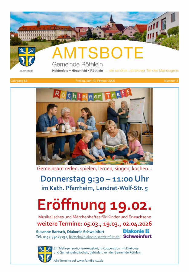 Amtsbote der Großgemeinde Röthlein Titelblatt 04/2026