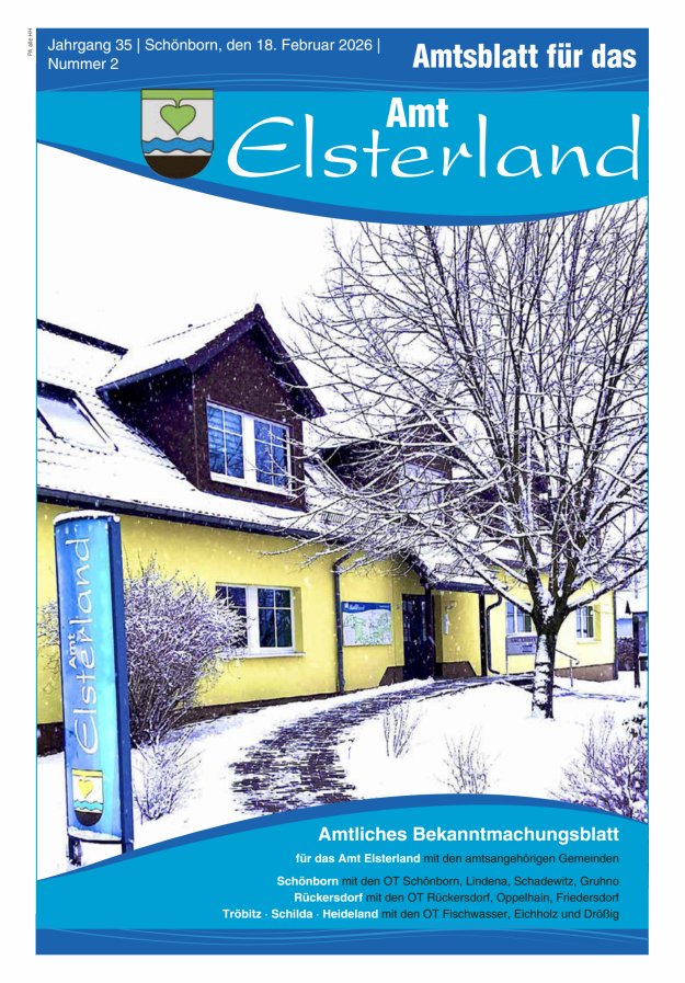 Amtsblatt für das Amt Elsterland Titelblatt 02/2026