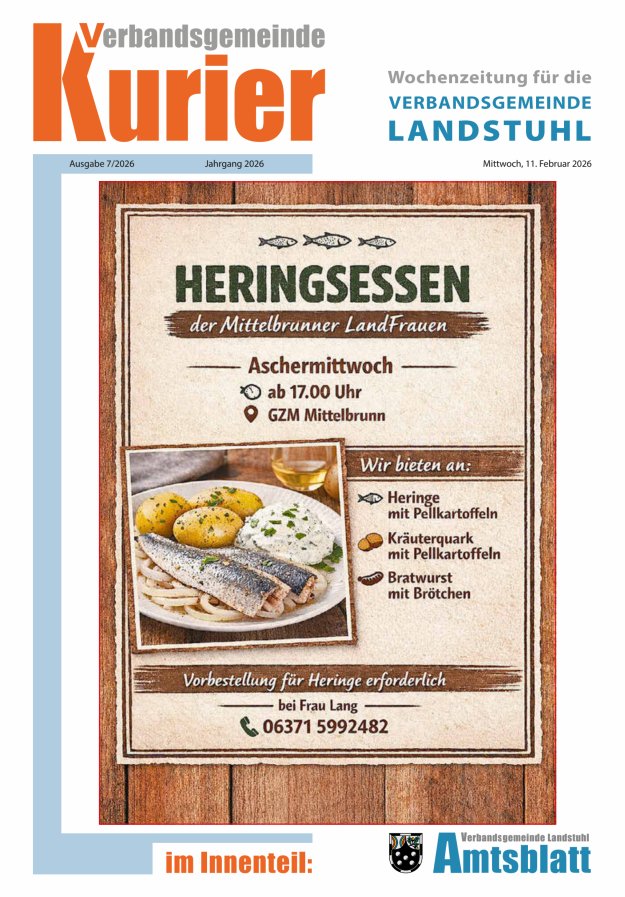 Verbandsgemeinde Kurier Landstuhl Titelblatt 07/2026