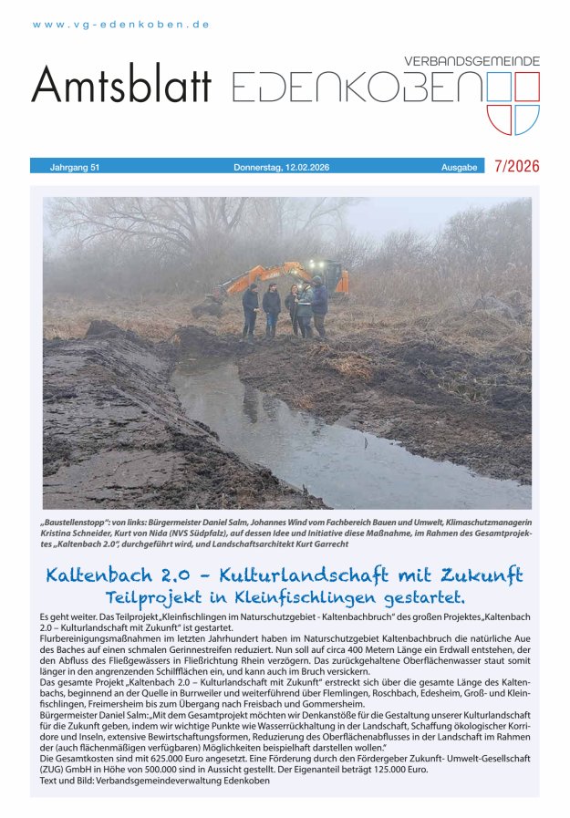 Amtsblatt VG Edenkoben Titelblatt 07/2026