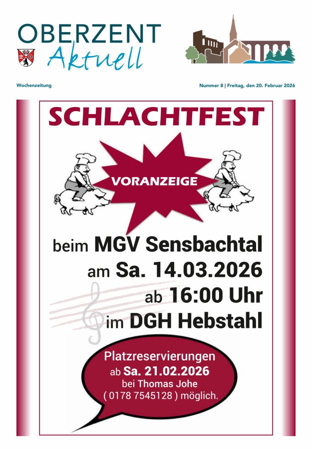 Oberzent aktuell Titelblatt 08/2026