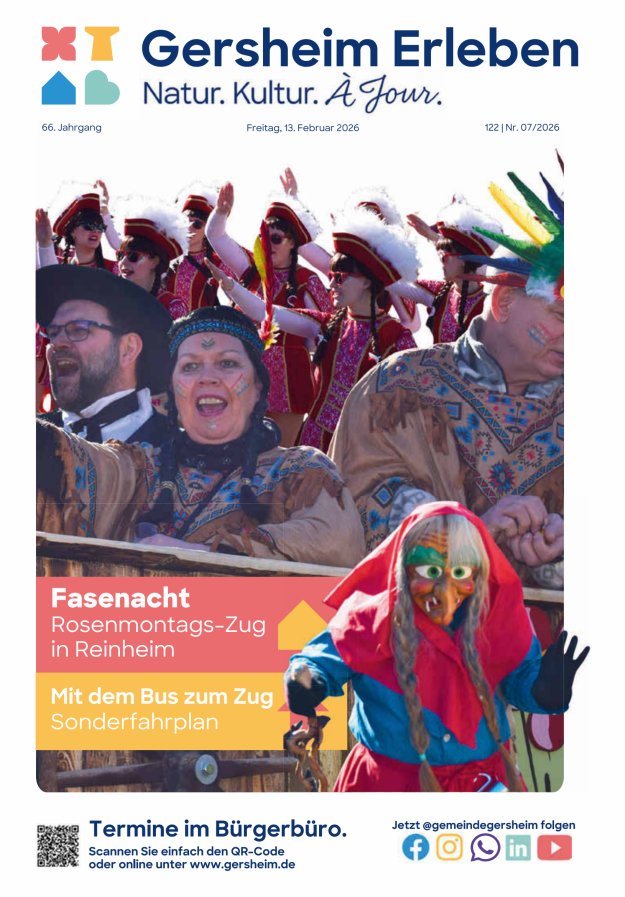 Bekanntmachungsblatt der Gemeinde Gersheim Titelblatt 07/2026