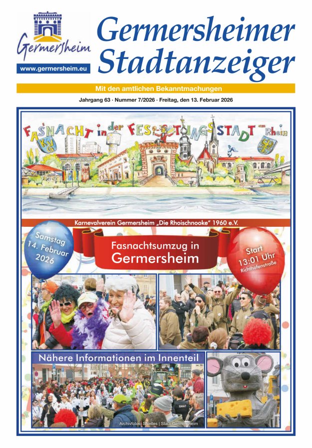 Germersheimer Stadtanzeiger Titelblatt 07/2026