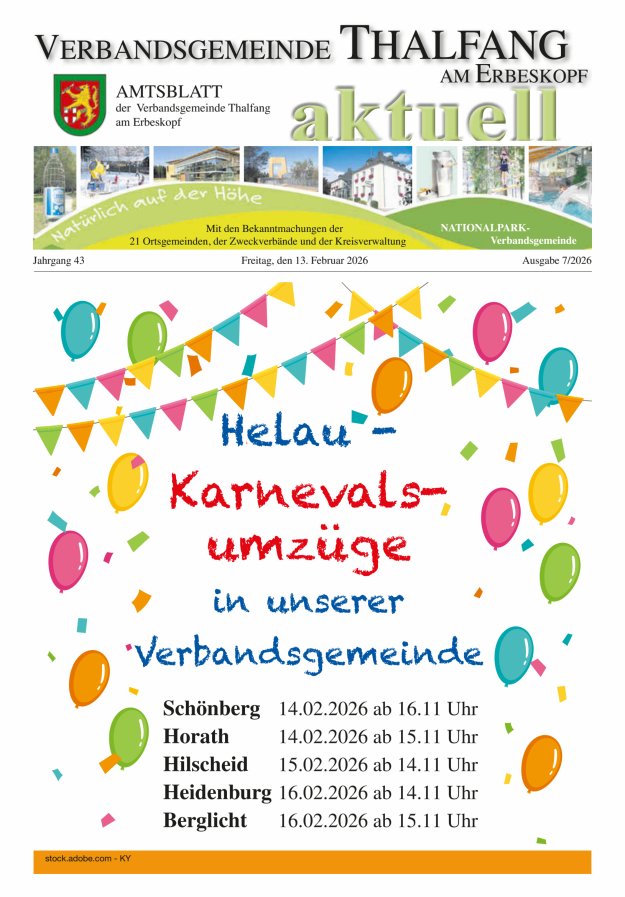 Thalfang aktuell - Amtsblatt VG Thalfang Titelblatt 07/2026