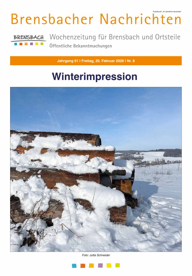 Brensbacher Nachrichten Titelblatt 08/2026