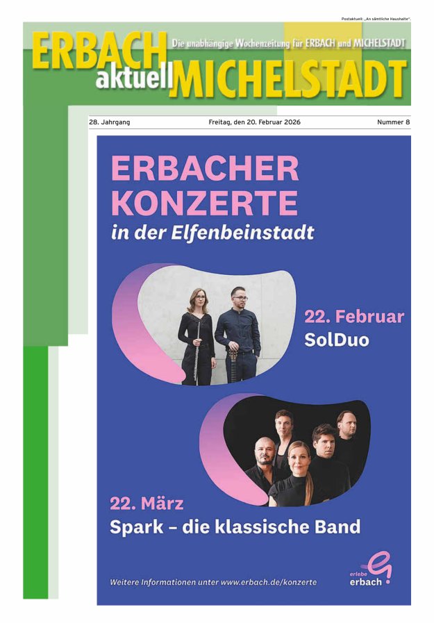 Erbach-Michelstadt aktuell Titelblatt 08/2026