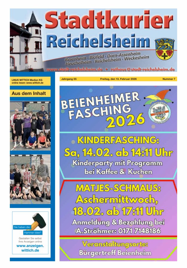 Stadtkurier Reichelsheim Titelblatt 07/2026