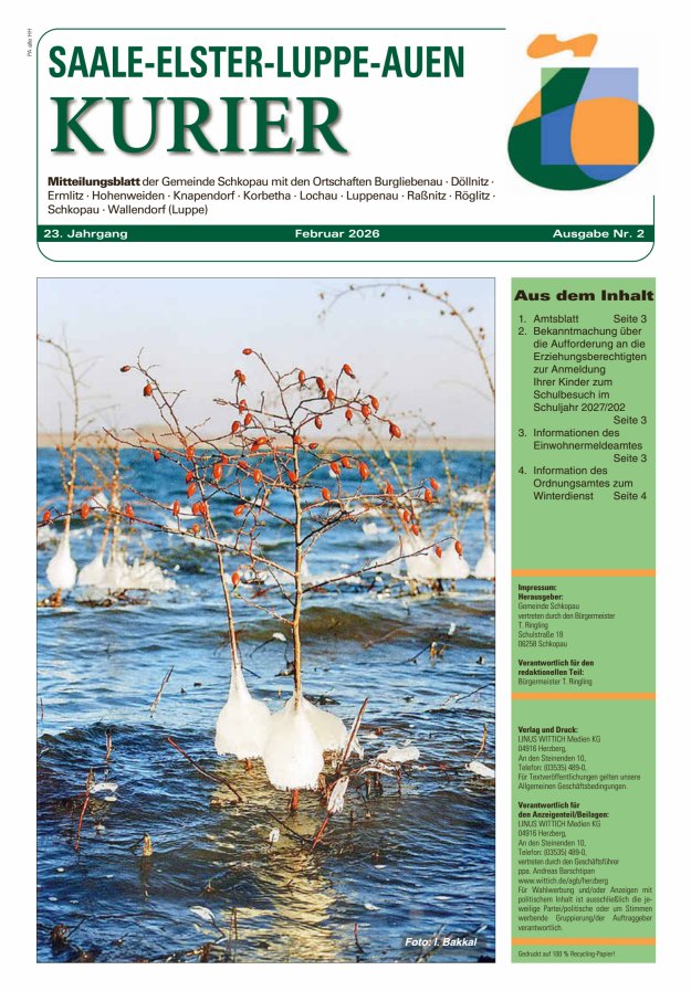 Saale-Elster-Luppe-Auen-Kurier Titelblatt 02/2026