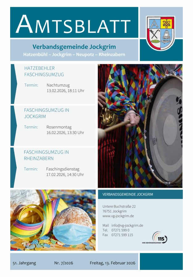 Amtsblatt VG Jockgrim Titelblatt 07/2026