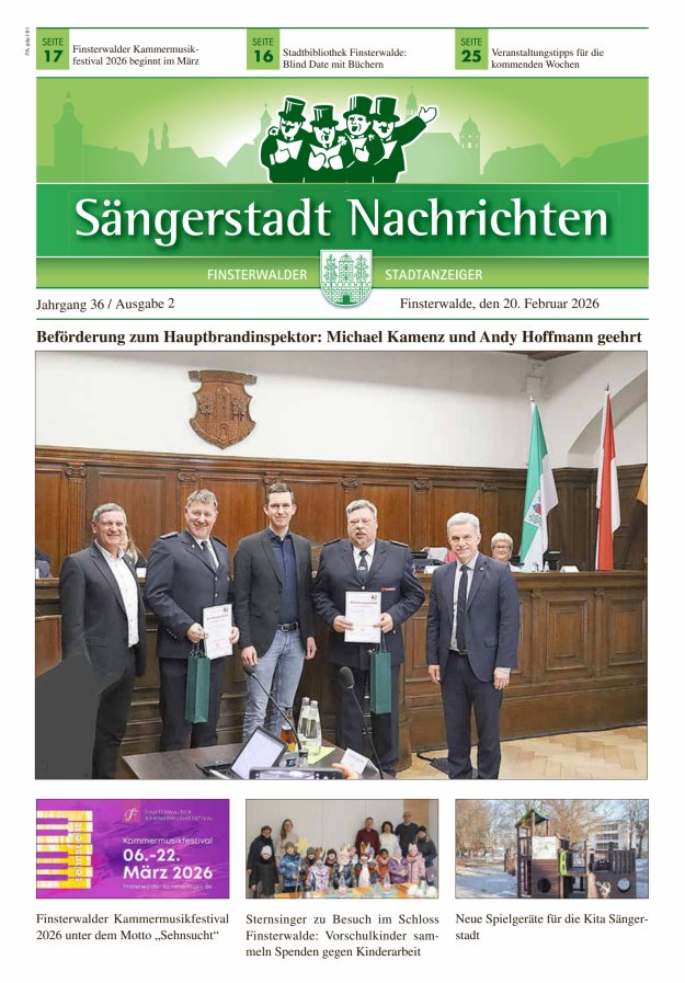 Sängerstadt Nachrichten  Titelblatt 02/2026