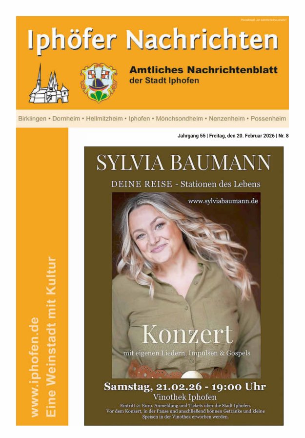 Iphöfer Nachrichten Titelblatt 08/2026