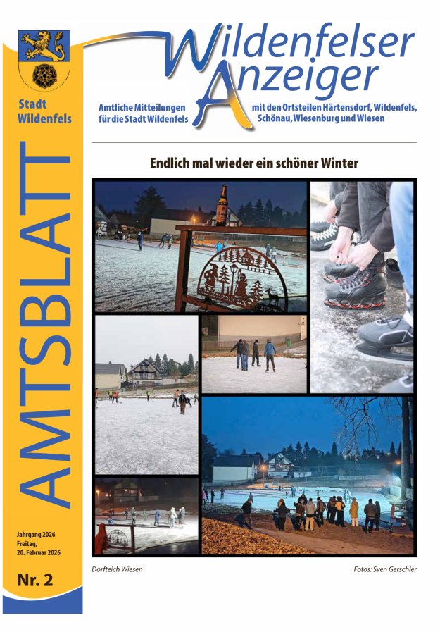 Wildenfelser Anzeiger Titelblatt 02/2026