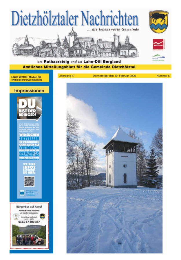 Dietzhölztaler Nachrichten Titelblatt 08/2026