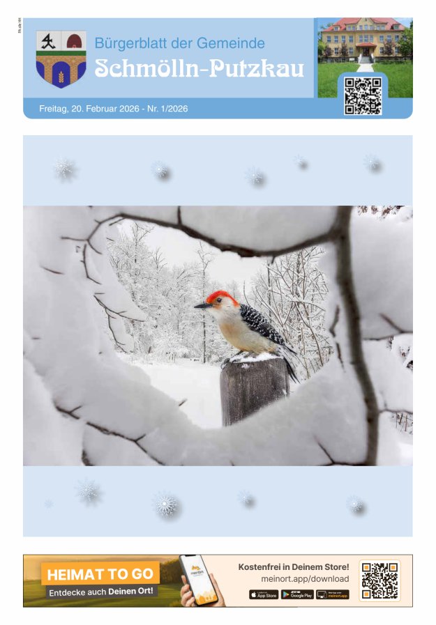 Bürgerblatt der Gemeinde Schmölln-Putzkau Titelblatt 01/2026