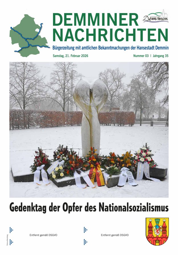 Demminer Nachrichten Titelblatt 03/2026