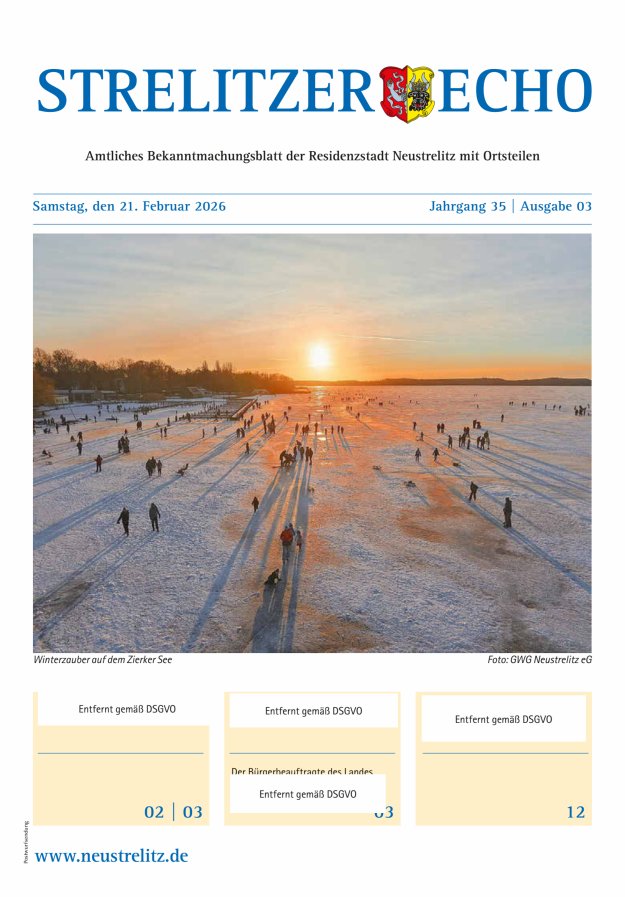 Strelitzer Echo Titelblatt 03/2026