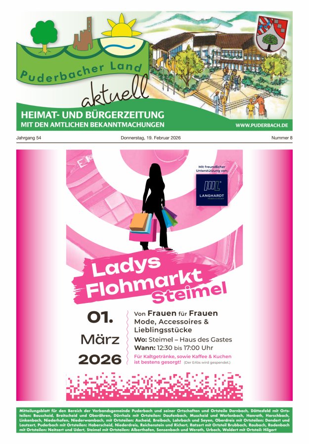 Puderbacher Land aktuell Titelblatt 08/2026