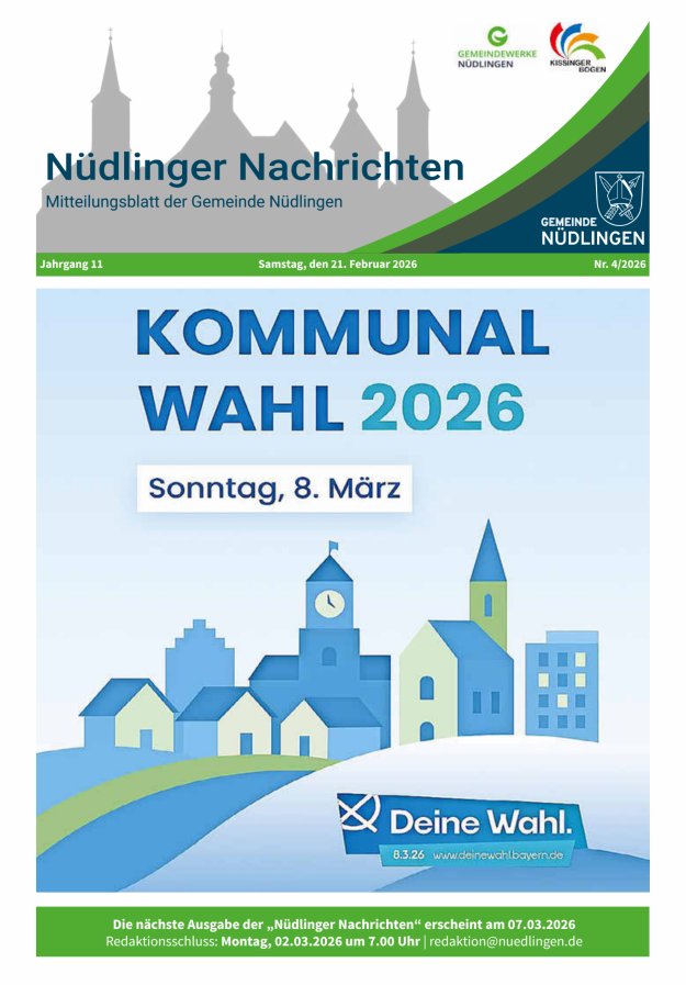 Nüdlinger Nachrichten Titelblatt 04/2026