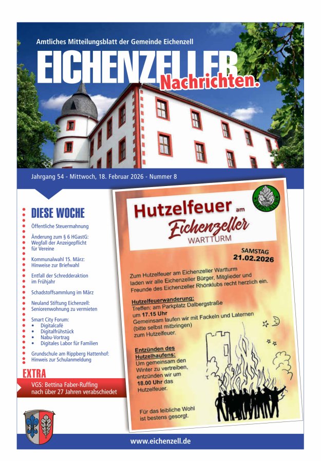 Amtliches Mitteilungsblatt der Gemeinde Eichenzell Titelblatt 08/2026