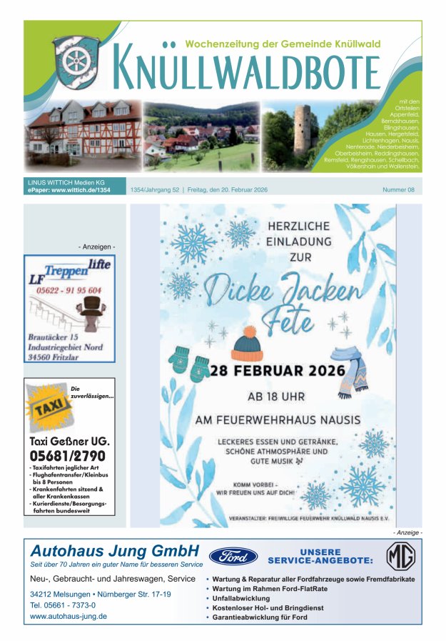 Knüllwaldbote Titelblatt 08/2026