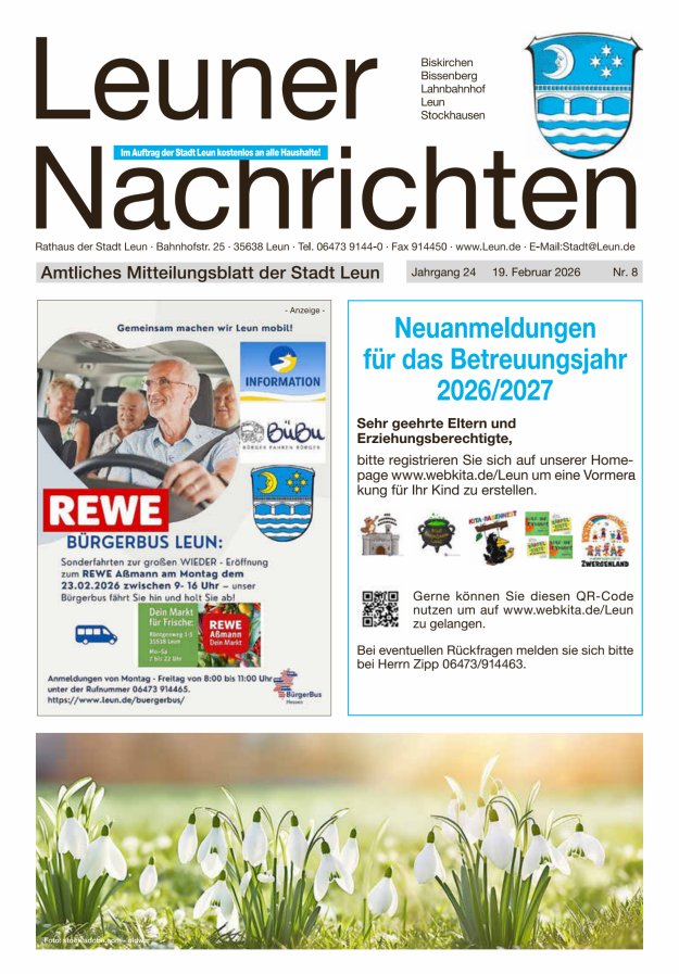 Leuner Nachrichten Titelblatt 08/2026