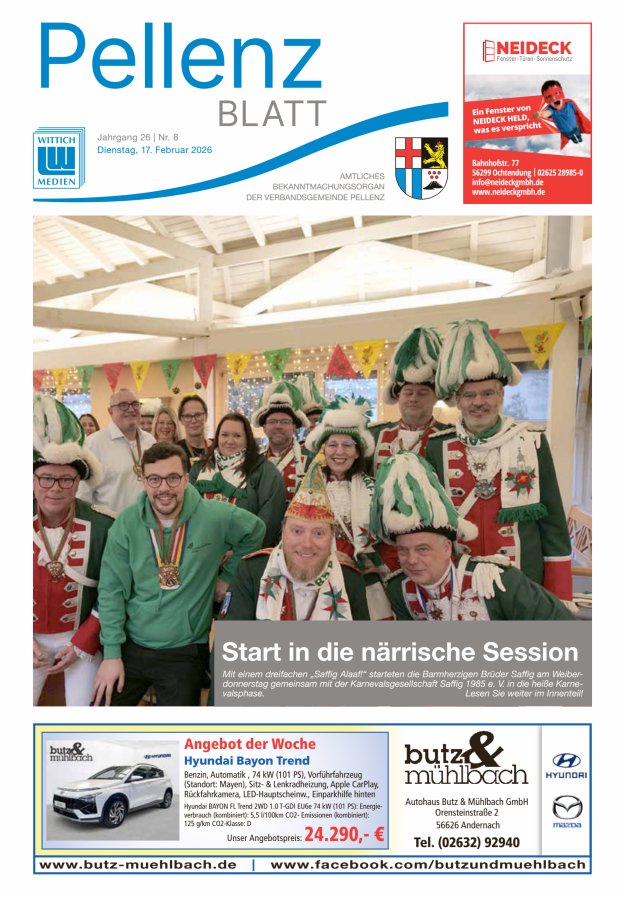 Pellenzblatt Titelblatt 08/2026