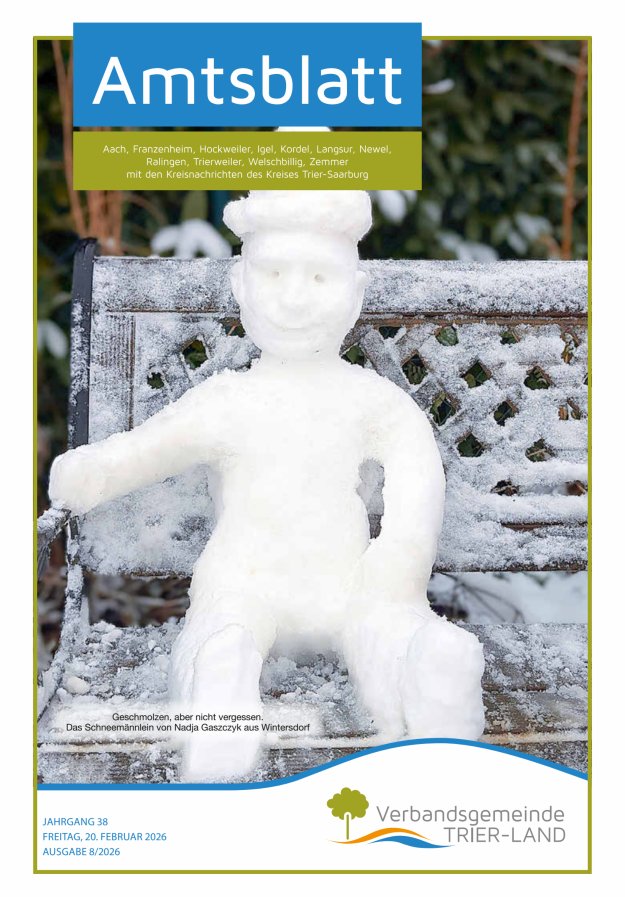 Amtsblatt VG Trier-Land Titelblatt 08/2026