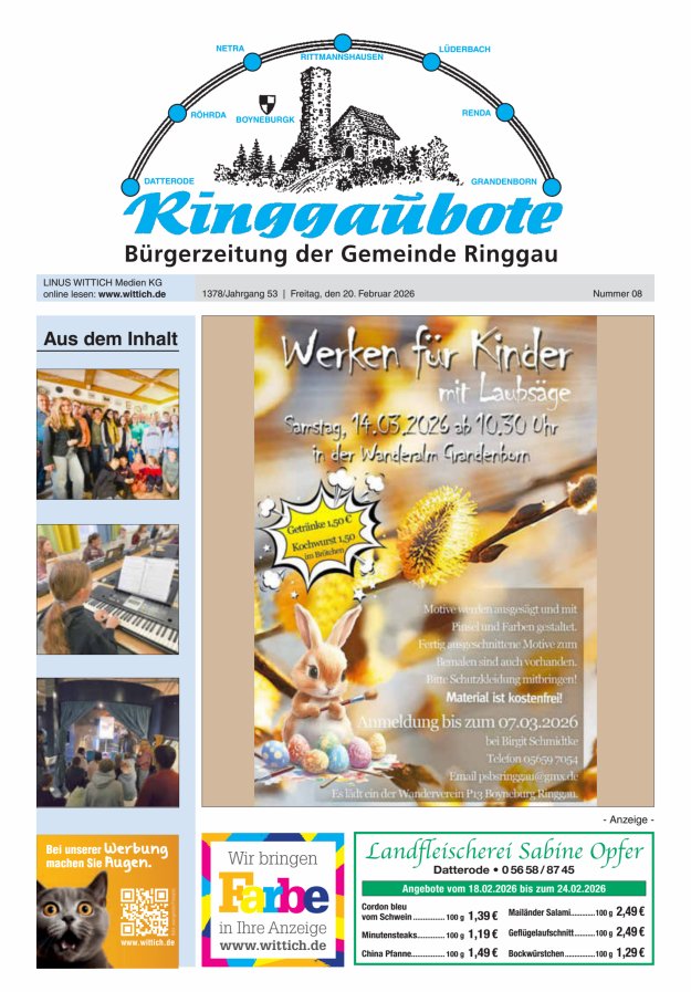 Ringgaubote Titelblatt 08/2026