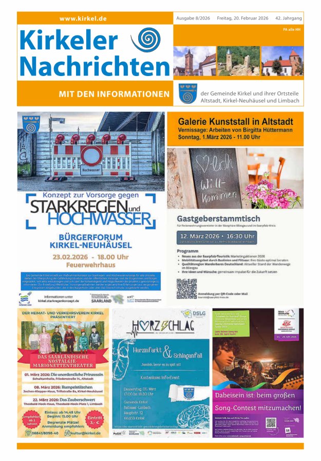 Kirkeler Nachrichten Titelblatt 08/2026
