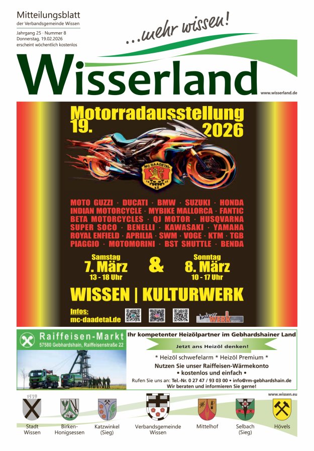 Mitteilungsblatt Wissen - Wisserland...mehr wissen! Titelblatt 08/2026