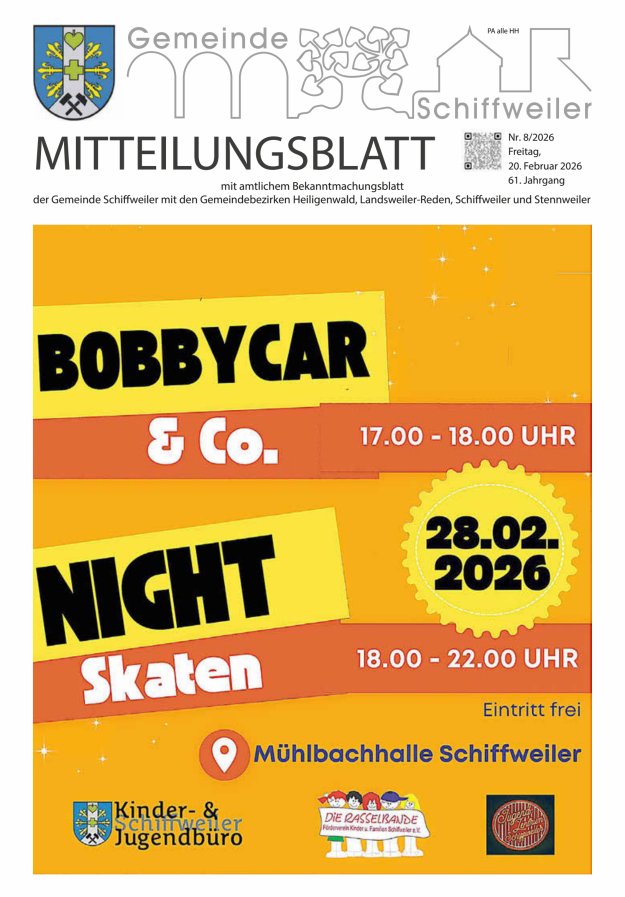Mitteilungsblatt Schiffweiler Titelblatt 08/2026
