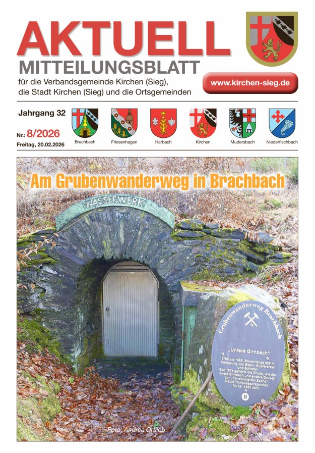 Aktuell - Mitteilungsblatt für die VG Kirchen (Sieg) Titelblatt 08/2026