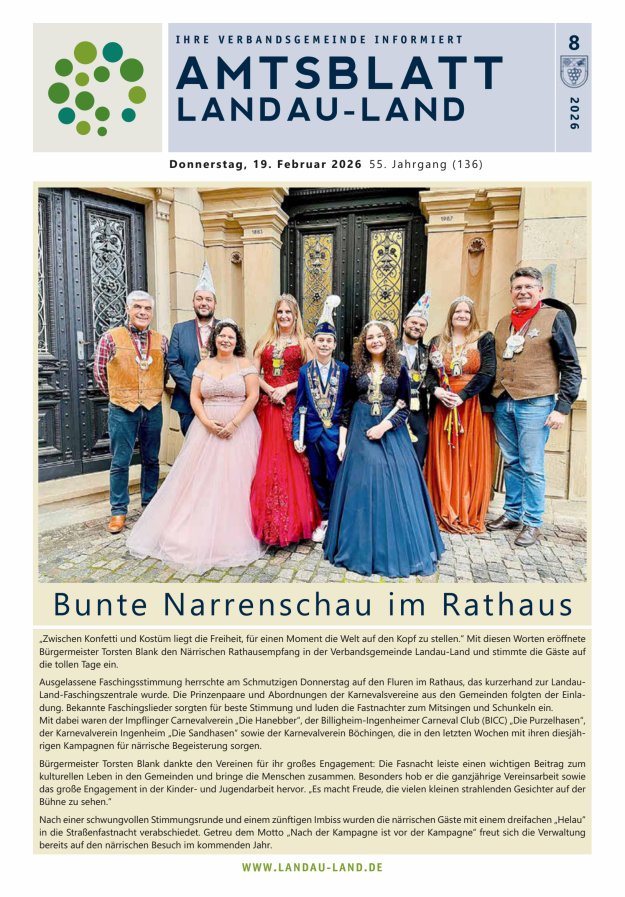 Amtsblatt VG Landau-Land Titelblatt 08/2026
