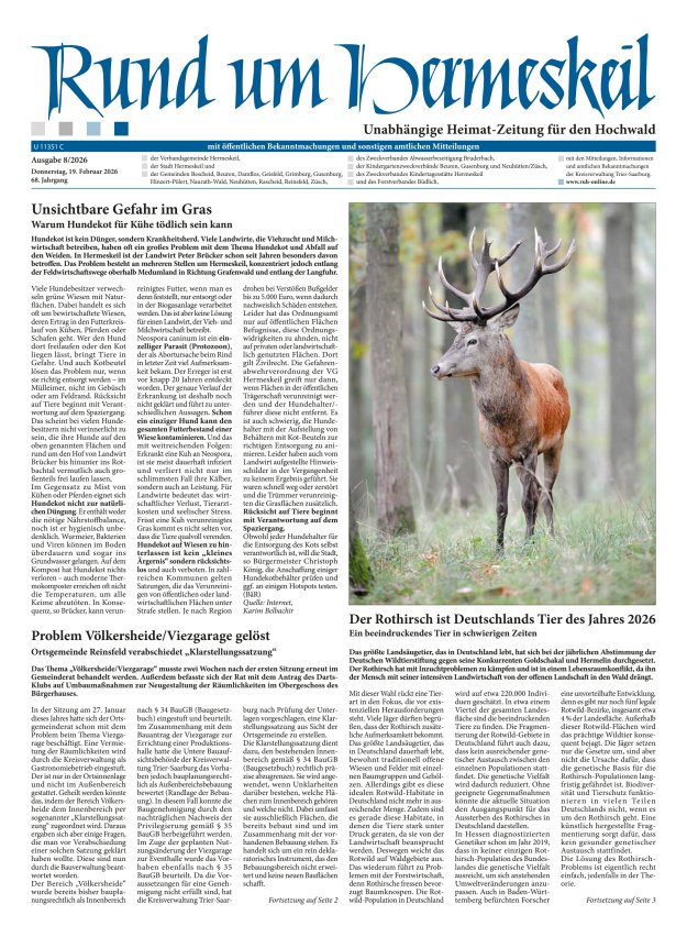 Rund um Hermeskeil Titelblatt 08/2026