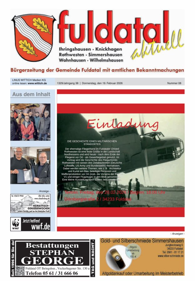Fuldatal aktuell Titelblatt 08/2026