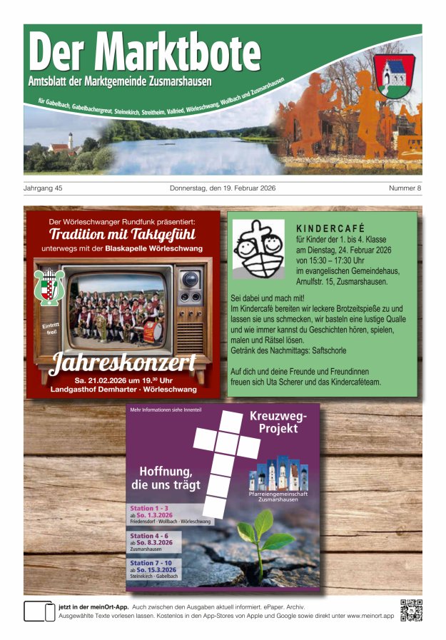 Zusmarshausen - Der Marktbote Titelblatt 08/2026