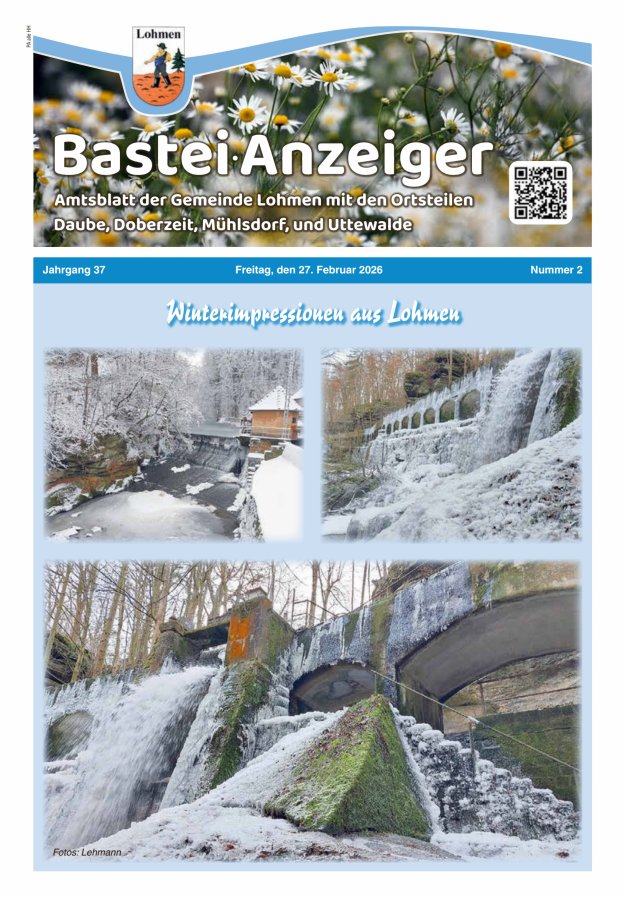 Bastei-Anzeiger - Amtsblatt der Gemeinde Lohmen mit den Ortsteilen Titelblatt 02/2026