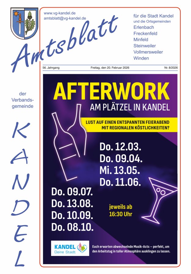 Amtsblatt VG Kandel Titelblatt 08/2026