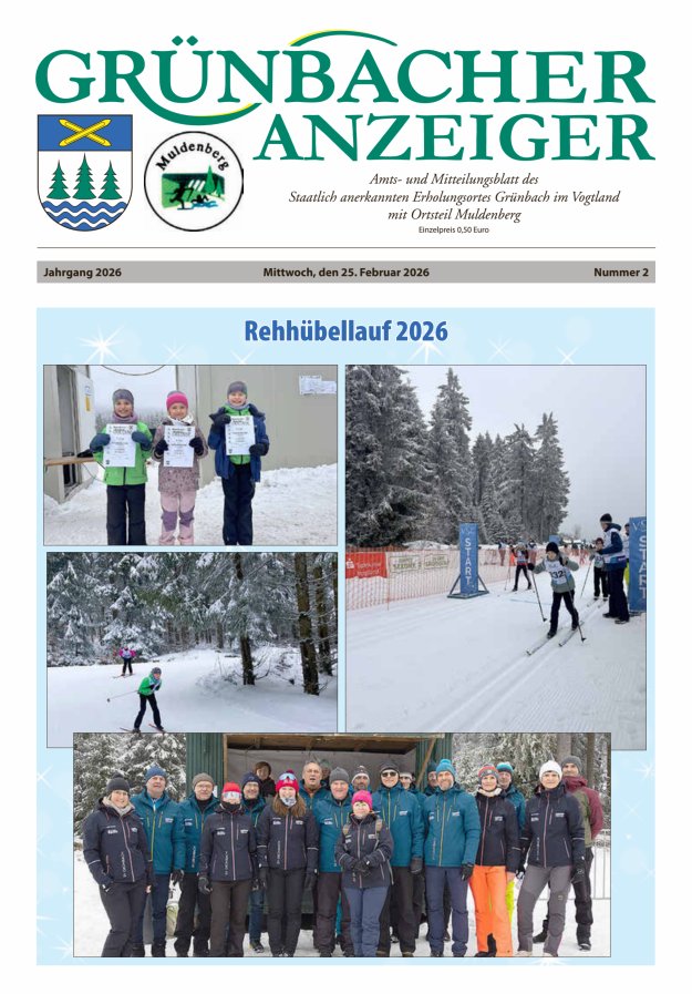 Grünbacher Anzeiger - Amts- und Mitteilungsblatt Titelblatt 02/2026