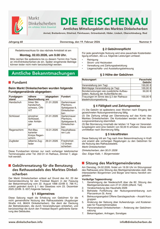 Die Reischenau Titelblatt 04/2026