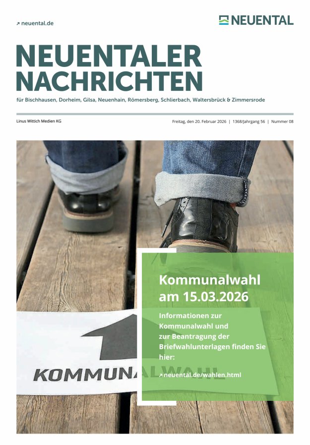 Neuentaler Nachrichten Titelblatt 08/2026