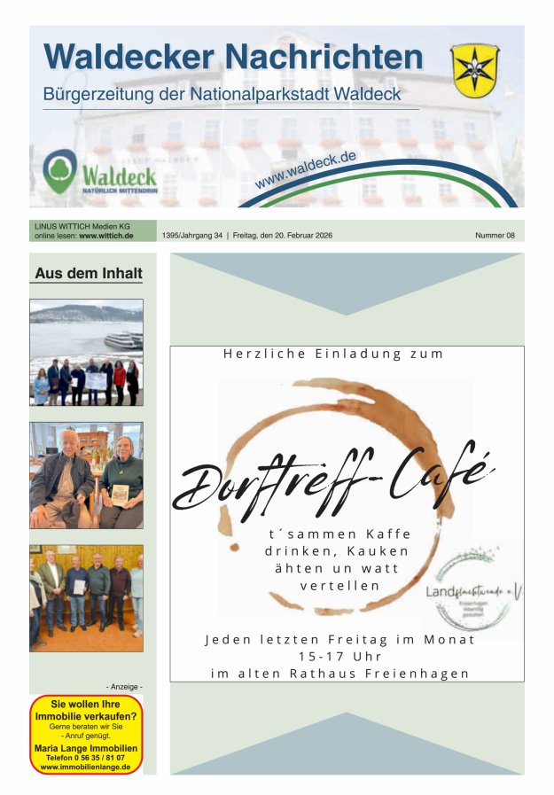 Waldecker Nachrichten Titelblatt 08/2026