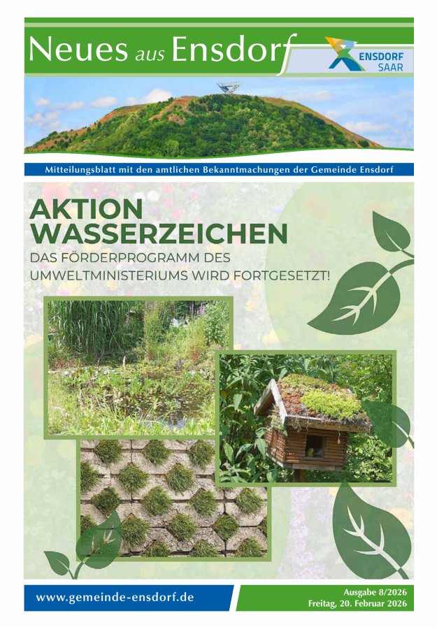 Neues aus Ensdorf Titelblatt 08/2026