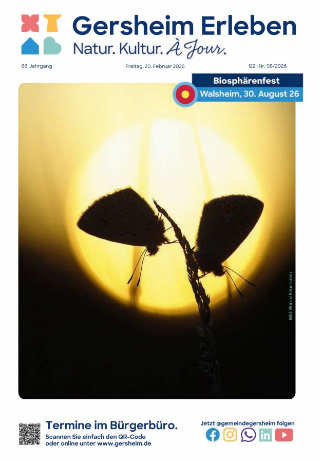 Bekanntmachungsblatt der Gemeinde Gersheim Titelblatt 08/2026