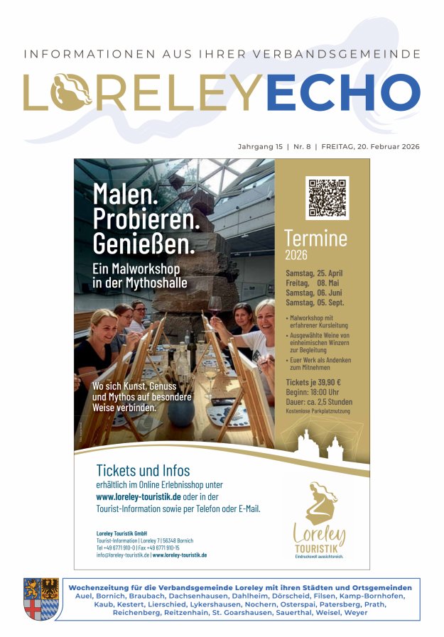 Loreley-Echo - Mitteilungsblatt der Verbandsgemeinde Loreley Titelblatt 08/2026